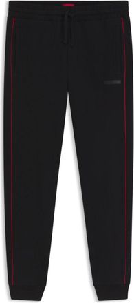 HUGO BOSS Contrast-piping tracksuit bottoms in stretch cotton