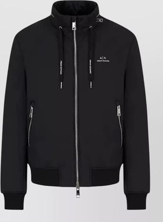 A|X Armani Exchange shirt jacket ribbed cuffs hem zip pockets