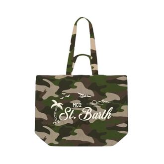 MC2 Saint Barth Essential Cotton Beach Bag - female - MC2 Saint Barth - Shopping Bags - Green - ONE SIZE - Bags