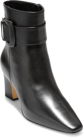 Cole Haan Blanche Buckle Bootie in Black Leather at Nordstrom, Size 6.5