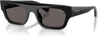 Vogue Eyewear Rechthoekige Zonnebril - Dames - Zonnebrillen - Zwart - 51 MM - Accessoires