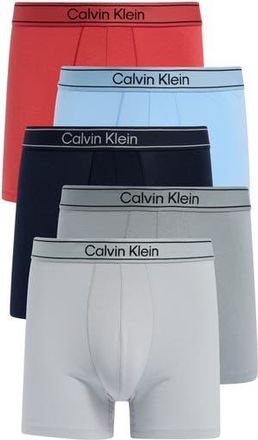 Calvin Klein 5-Pack Boxer Briefs in Shrln/Chrysth/Blue/wolf Grey at Nordstrom Rack, Size X-Large