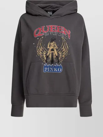 Pinko graphic print cotton hoodie