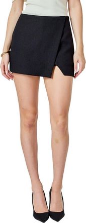 endless rose Asymmetric Tweed Miniskirt in Black at Nordstrom, Size X-Small