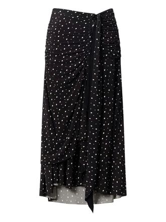 Isabel Marant Gyelle polka-dot gathered-waist skirt - Black