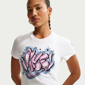 Nike Womens Nike Sportswear Chill Knit Slim Cropped T-Shirt in White | IR4754-100