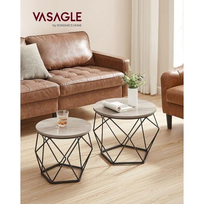 Set di 2 tavolini mobili da soggiorno comodini 50 x 30 x 50 cm legno