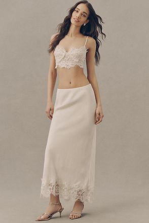 Bardot Elisan Lace Satin Maxi Skirt