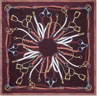 Gucci Printed Silk Twill Carr&eacute;, Bordeaux