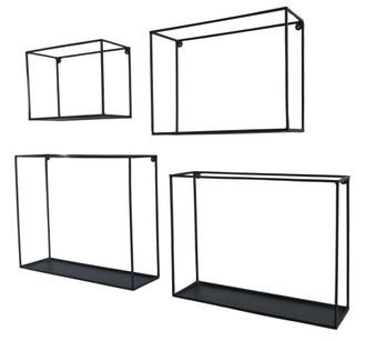 Decoclico Estanter&iacute;as de pared (lote de 4) negro
