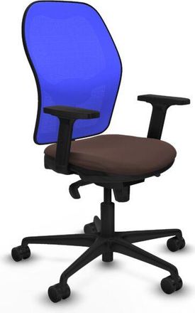 Piqueras y Crespo Piqueras Y Crespo - Jorquera Sincro Malla Azul Similpiel Marr&oacute;n Oscuro Brazos 2d Base Nailon Ruedas 65mm Nailon