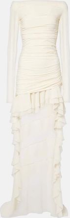 Blumarine Abito corto in jersey e georgette