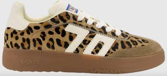 Back70 Womens Leopard Boston Sneaker In Brown Multi