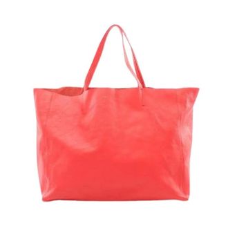 Celine Pre-owned Tote Bags, female, Red, Size: ONE SIZE Pre-owned Horizontal Cabas Leather Tote Bag