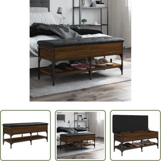vidaXL Scarpiera - Panca Porta Scarpe Rovere Marrone 102x42x45cm Legno Multistrato