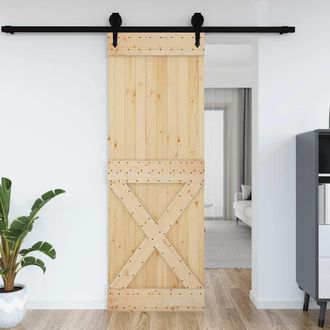 Berkfield Home Door NARVIK 80x210 cm Solid Wood Pine in Brown