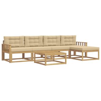 vidaXL Conjunto De Sof&aacute;s De Exterior 6 Pcs Y Beige 79 X 79 X 37 Cm Vidaxl
