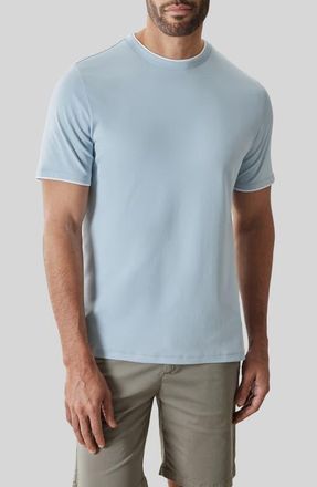 Robert Barakett GEORGIA SS CREW W/TRIM in Fresh Blue at Nordstrom, Size Xx-Large