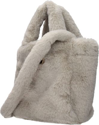 Herno Womens Eco Fur Shoulder Bag Gray