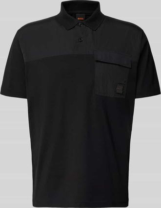 Boss Orange by Hugo Boss BOSS Orange Regular Fit Poloshirt aus reiner Baumwolle Modell PE_PANEL in Black, Gr&ouml;&szlig;e M