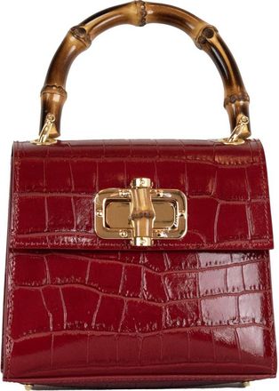 Persaman New York Ellie Croc Embossed Top Handle Bag in Red at Nordstrom Rack