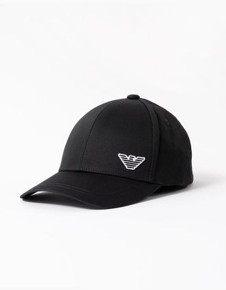 Emporio Armani Mens Emporio Armani Mens Cap with Eagle Logo - Black - Size: ONE size