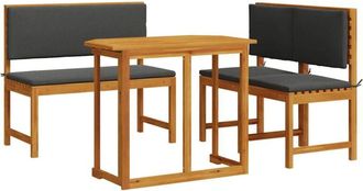 vidaXL Vidaxl - Juego Bistro De Jard&iacute;n 3 Pcs Marr&oacute;n Madera Maciza De Acacia