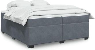vidaXL Vidaxl - Cama Box Spring Con Colch&oacute;n Terciopelo Gris Oscuro 200x200 Cm