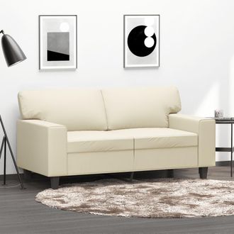 vidaXL Sof&aacute; De 2 Plazas De Cuero Sint&eacute;tico Color Crema 120 Cm Vidaxl