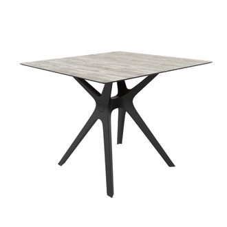 Resol Mesa Cuadrada Interior 90x90 Negro - Madera Lavada Vela S Resol