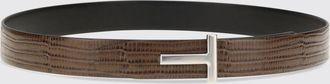 Tom Ford Cintura regolabile in pelle con stampa effetto pitone e fibbia a T