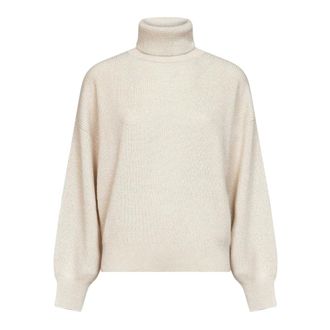 Brunello Cucinelli Ribbed Turtleneck Jumper - female - Brunello Cucinelli - Turtlenecks - Beige - XS - Knitwear