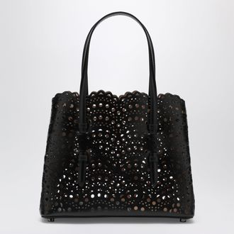 Alaia Mina 25 black wavy Vienne calfskin leather bag