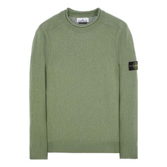 Stone Island Logo Patch Crewneck Knitted Jumper Green 7815528D3-V0055