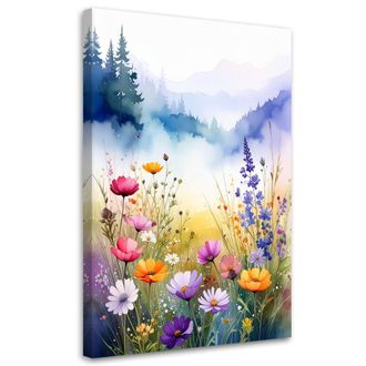 Feeby Cuadro En Lienzo Flores De Campo Pradera Naturaleza 70x100