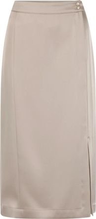 Marc Cain Kokerrok Midi - Dames - Midirokken - Beige - S - Satijn - Rokken