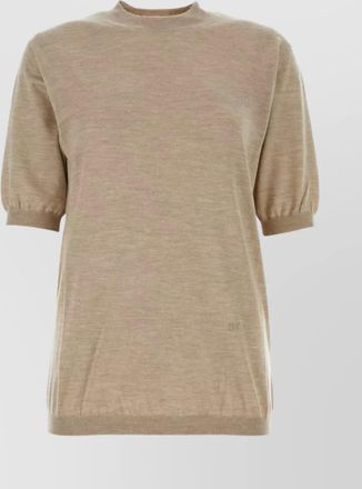 Bottega Veneta cashmere crew neck sweater with short sleeves
