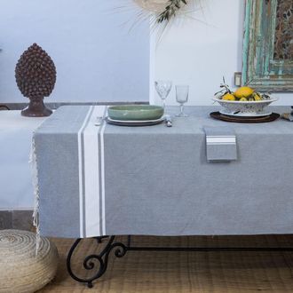 Febronie Mantel algod&oacute;n 180x350 gris medio