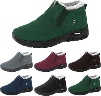 Generic Winter Snow Boots for Women Fur Lined Warm Slip On Ankle Booties Outdoor Fashion Comfortable Wide Fit Non Slip Walking Boots Lightweight Thermal Short