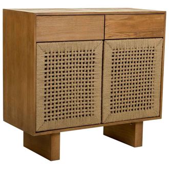 Wanderlust Deco Recibidor De Madera Y Cuerda Trenzada Marr&oacute;n 80x36x75