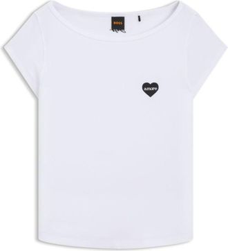 BOSS Stretch-cotton slim-fit T-shirt with artwork