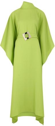 Taller Marmo Luna Crepe Maxi Kaftan Dress - Green - One Size
