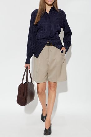 Burberry Silk Shirt Dorothea, Womens, Navy Blue
