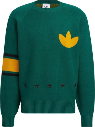 adidas originals Logo Sweater Asia Sizing Green Yellow HS7295