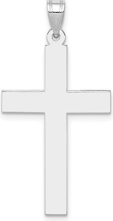 Diamond2Deal 14k White Gold Polished Cross Pendant