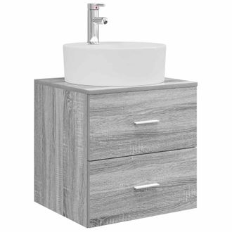 vidaXL Vanidad Con Lavabo De Pared Sonoma Gris 49,5 X 44,5 X 65 Cm Vidaxl