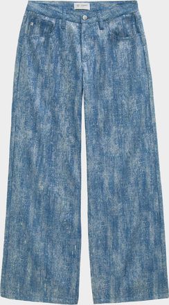 AG - Adriano Goldschmied Stella Low-Rise Wide Embellished Jeans
