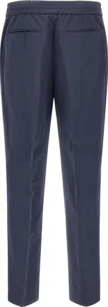 Brioni Mens Blue Linen Casual Pants