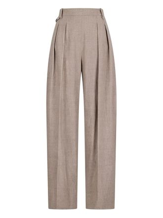 Khaite Dugan trousers - women - Virgin Wool/Cashmere/Elastane - 4 - Neutrals
