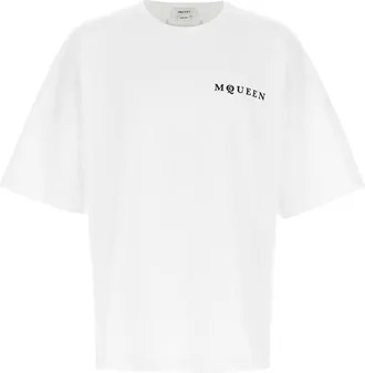Alexander McQueen Tops, Heren, Wit, M, Katoen, Oversized T-shirt